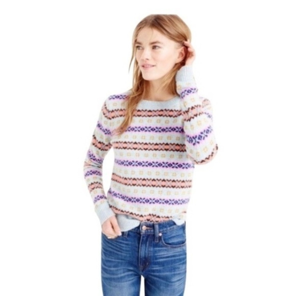J.Crew Faire Isle Lambswool stripe pattern sweater XS